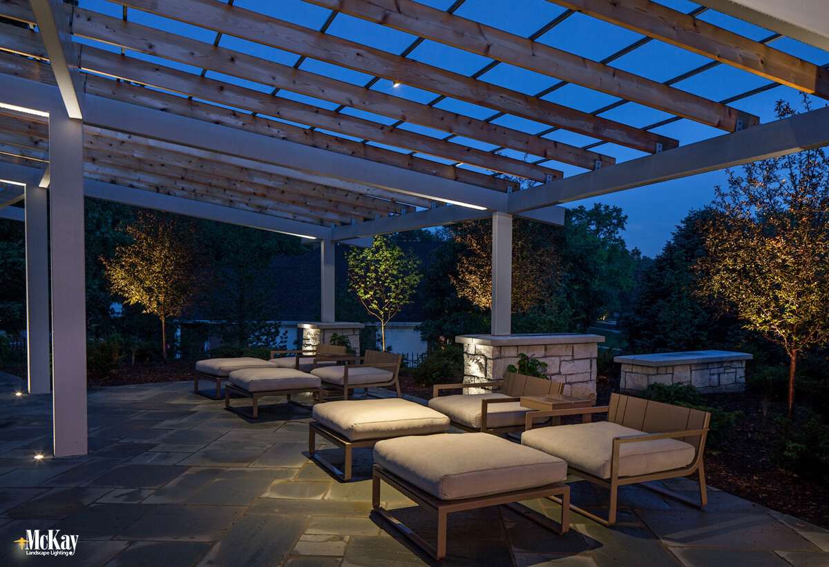 Whether you have a small deck or an expansive patio, it is an extension of your home. It provides a place to host bbq's and gatherings or enjoy the evening while you watch the sunset. Click to see our deck and patio lighting ideas. | McKay Landscape Lighting Omaha Nebraska 